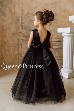 Black Flower Girl Dress, Satin Girl Dress, Tulle Flower Girl Dress, Wedding Flower Girl Dress, Birthday Girl Dress, Party Girl Dress - Etsy Custom Flower Girl Dress, Black Flower Girl Dress, Ivory Girls Dress, Blush Flower Girl Dresses, Girls Black Dress, Girls Lace Dress, Flower Girl Dresses Tutu, Infant Flower Girl Dress, Tulle Flower Girl