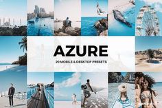 a collage of photos with the words azure on it