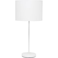 All the Rages - Table Lamps - LT2040WOW - This contemporary stick lamp features a white base and a fabric drum shade. This lamp will add a modern touch to any space. Perfect for living room, bedroom, dorm, office, or anywhere you need to add fashion lighting.White Base; Fabric shade; Convenient ON/OFF cord switch; Shade Diameter: 11"" x Height: 22.4""; Uses 1 x 60W type A medium base bulb (not included); Available in additional color/finish options.. Specifications:Frame Material: Metal; Product Color: White; Product Color: White Shade; Product Dimensions: 22.4"" H x 11"" W x 11"" D. Metal Table Lamp, Metal Table Lamps, White Product, Bedroom Dorm, Metal Table, Fashion Lighting, Online Furniture Stores, Drum Shade, Google Shopping