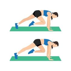 a woman doing push ups on a mat