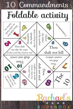 the ten commandments foldable activity for kids to learn how to use it in their homes