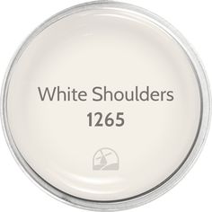 a white round with the words white shoulders below it