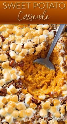 sweet potato casserole with toasted marshmallows. The Best Sweet Potato Casserole, Savory Sweet Potato Recipes, Best Sweet Potato Casserole, Best Sweet Potato, Sweet Potato Pecan, Pecan Topping, Comfort Soup Recipes, Sweet Potato Recipes Casserole, Potatoe Casserole Recipes