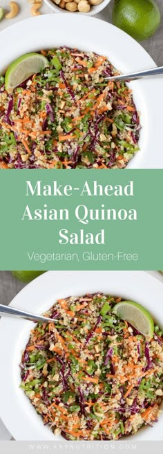 Easy Simple Lunch, Asian Lunch, Asian Quinoa Salad, Asian Quinoa, Salad Asian, Salad Quinoa, Asian Dressing, Lunch Easy, Healthy Quinoa