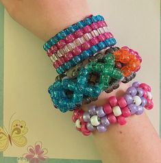 custom kandi 2d bracelet, you pick the color and style Kandi Core, Kandi Patterns Cuff, Kandi Cuff Ideas, Scene Kandi, Bracelets Kandi, Kandi Necklace, Kandi Inspo, Diy Kandi Bracelets, Pony Bead Crafts