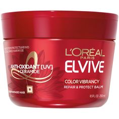 BUY 1 GET 1 AT 20% OFF (Add 2) Loreal Elvive Color Vibrancy Repair & Protect Hair Balm            8.5 FL OZ      *** PLEASE NOTE: TO RECEIVE THE BUY 1 GET 1 AT 20% OFF PROMOTION, PLEASE BE SURE TO ADD 2 ITEMS TO YOUR CART. THE DISCOUNT WILL SHOW AT CHECKOUT.***   Luxurious mask for color- damaged hair Repairs visible damage from processing in 1 use when you use the complete system Preserves color vibrancy Deeply nourishes Loreal Elvive, Elvive Shampoo, Feria Hair Color, Drugstore Hair Products, Bold Hair Color, Hair Balm, Repair Mask, Coconut Oil Hair, Color Shampoo