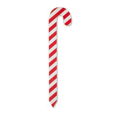 a red and white candy cane on a white background