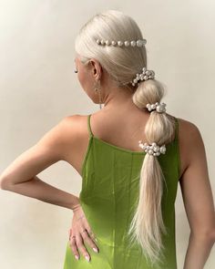 Allison Pearl Pony Cuff | LELET NY Pearl Halo, Lelet Ny, Timeless Accessories, Bridal Hair Accessories, Hand Built, Diy Hairstyles, Maquillaje De Ojos, Hair Tutorial, Bridal Hair