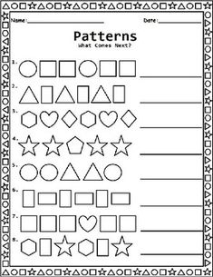 the pattern worksheet for children to make their own patterns