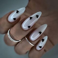 White Chrome Nails, Acrylic Nails Square, Nails Acrylic Pink, Heart Nail Designs, Milky Nails, February Nails, Basic Nails, Silver Nails, Heart Nails