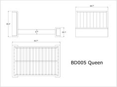 the bed frame and headboard measurements are shown in this drawing, but it is not for