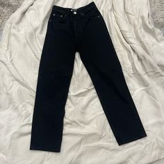 Black Zara Straight/Wide Leg Jeans Never Worn, New Without Tags Rise- 12” Inseam-26.5” Waist- 25” Zara Black Jeans For Work, Black Zara Jeans For Spring, Zara Black Jeans For Spring, Zara Black Jeans For Workwear, Zara Black Straight Leg Bottoms, Zara Straight Leg Dark Wash Bottoms, Black Zara Jeans, Zara Black Straight Leg Jeans, Zara Black Mid-rise Jeans