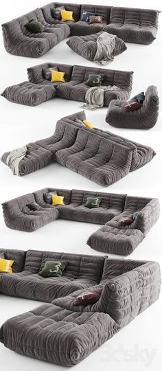 an image of a couch made out of different types of materials and materials to make it