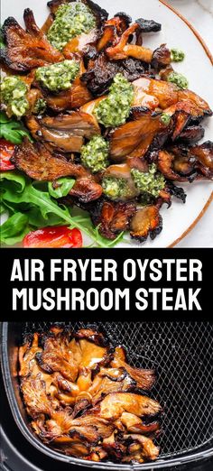 air fryer oyster mushroom steak on the grill