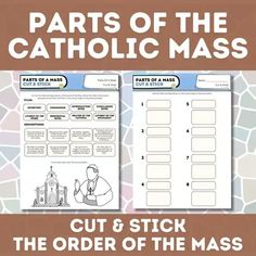 parts of the catholic mass cut and stick the order of the mass worksheet