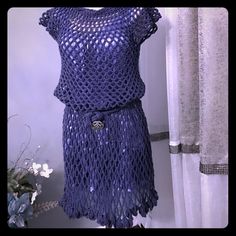 Women Handmade Dress Handmade Dress, Handmade Dresses, Blue Purple, Blue And Purple, Hand Made, Color Blue, Mini Dress, Womens Dresses, Crochet