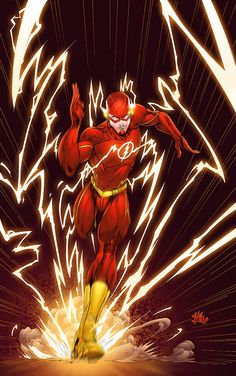 a drawing of the flash in action on a dark background with white lines and light streaks