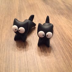 Cute Polymer Clay Black Cat, Through Ear Stud Earrings. Sadly These Adorable Kitties Were Never Worn, I Can Only Wear Tiny Studs. Hoping To Go To A Purrfect Home. Comes In Box. Animals To Make With Clay, Date Night Clay Ideas, Tiny Air Dry Clay Ideas, Cute Little Clay Things Ideas, Fimo Clay Ideas Step By Step, Mini Things To Make With Clay, Cute Tiny Clay Ideas, Mini Halloween Clay Ideas, Small Clay Things To Make