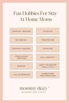 the mom diary is filled with fun activities to help you stay at home on mother's day