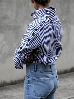 Long Sleeve Striped Top, Collar Blouse, Inspiration Mode, Work Blouse, Striped Blouse, Work Casual, Striped Long Sleeve, Look Fashion, Online Fashion