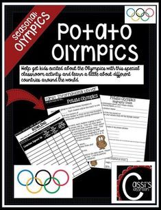 an olympic poster with the olympics symbols and information for each individual athlete in the game