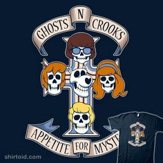 a cross with three skulls on it and the words ghosty crooks appetity for