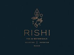 the logo for rishi tea and botanicals, which has been designed by person