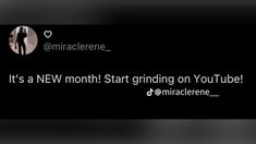 a tweet with the words it's a new month starting on youtube