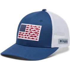 Columbia's Unisex Fish Ball Cap Features A Classic Fit That Provides Comfort For Long Fishing Days To Casual Wear. A Flag Patch That Features An Embroidered Fish Design Adds Style And Character To This Fishing Hat. A Ventilated Back Adds Breathability For Comfortable Wear No Matter The Temperature. Cheap Snapback Hats For Fishing, Gray Casual Fishing Hat, Columbia Pfg Hats, Trucker Snapback Baseball Cap For Fishing, Embroidered Fish, * Light Grey American (fish) Flag Snap Back Columbia Hat, Fish Ball, Fishing Hat, Flag Patches