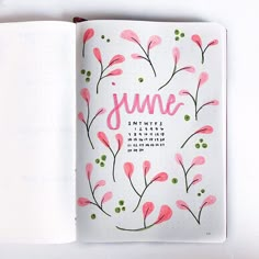 June Bullet Journal Cover, Bullet Journal Tools, June Bullet Journal, Valentines Theme