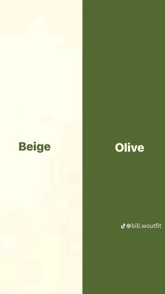 two different colored squares with the words belge and olive