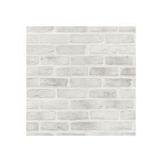 a white brick wallpaper with grey bricks