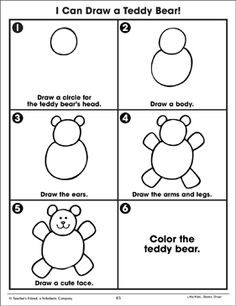 how to draw teddy bear step by step instructions for toddlers and older children with pictures