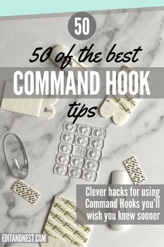 the text reads 50 of the best command hook tips clever hacks for using command hooks you