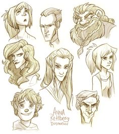 some drawings of people with different hair styles