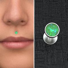 a woman's nose with an opal in the middle and on the bottom