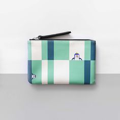 Such penguiny colors, too. Geometric pouch by Ausmates Blue Penguin, Fashion Graphics, Home Fashion