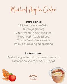 an apple cider recipe with instructions for making it