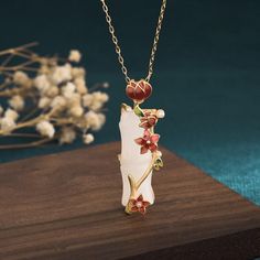 Comfortable, One of Kind. Necklaces online shop,|Chinese Traditional|Necklaces|Enamel|Female|White Chinese Necklace, Bamboo Necklace, Vintage Pendant Necklace, Bamboo Earrings, China Style, Jewelry Charms Pendants, Gold Jewelry Necklace, Jade Necklace, White Jade