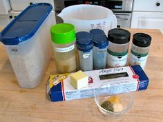 the ingredients to make this dish are displayed on a kitchen counter