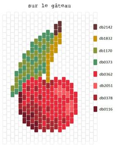 an apple made up of squares with the words sur le gateau