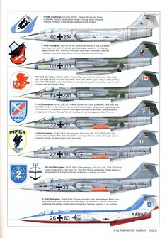 an advertisement for the u s air force shows four fighter jets in different colors and sizes