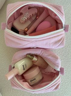 - Great for holding your favorite makeup, skincare, haircare or travel products at home or on the go! - Small is approximately 8 in x 5 in - Medium is approximately 9.5 in x 6 in - Spot clean only or hand wash only Small Makeup Bags, Make Up Pouch Aesthetic, Make Up Bags Ideas, Makeup Bag Aesthetic, Rosa Make-up, Makeup Bag Pink, Makeup Pouches, Pink Makeup Bag, Makeup Bag Travel