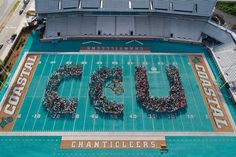 an aerial view of a football field with the number 50 on it