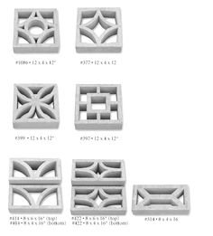 four different types of architectural details are shown in this diagram, including the top and bottom part