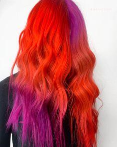 Red Rainbow Hair, Bright Red Purple Hair, Rainbow Shine Line Hair, Vibrant Red Ombre Hair, Rainbow Baliage Hair, Brazilian Bond Builder, Rainbow Bright, Rainbow Hair, Braids