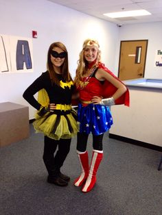 two women dressed up as batman and robinette from the animated movie, batgirl