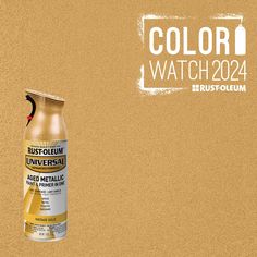 a can of rusted metal paint with the color watch 2024 on it's side