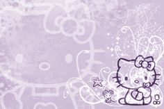 an image of a hello kitty wallpaper with stars and hearts in the sky on it