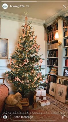 a small christmas tree in a living room